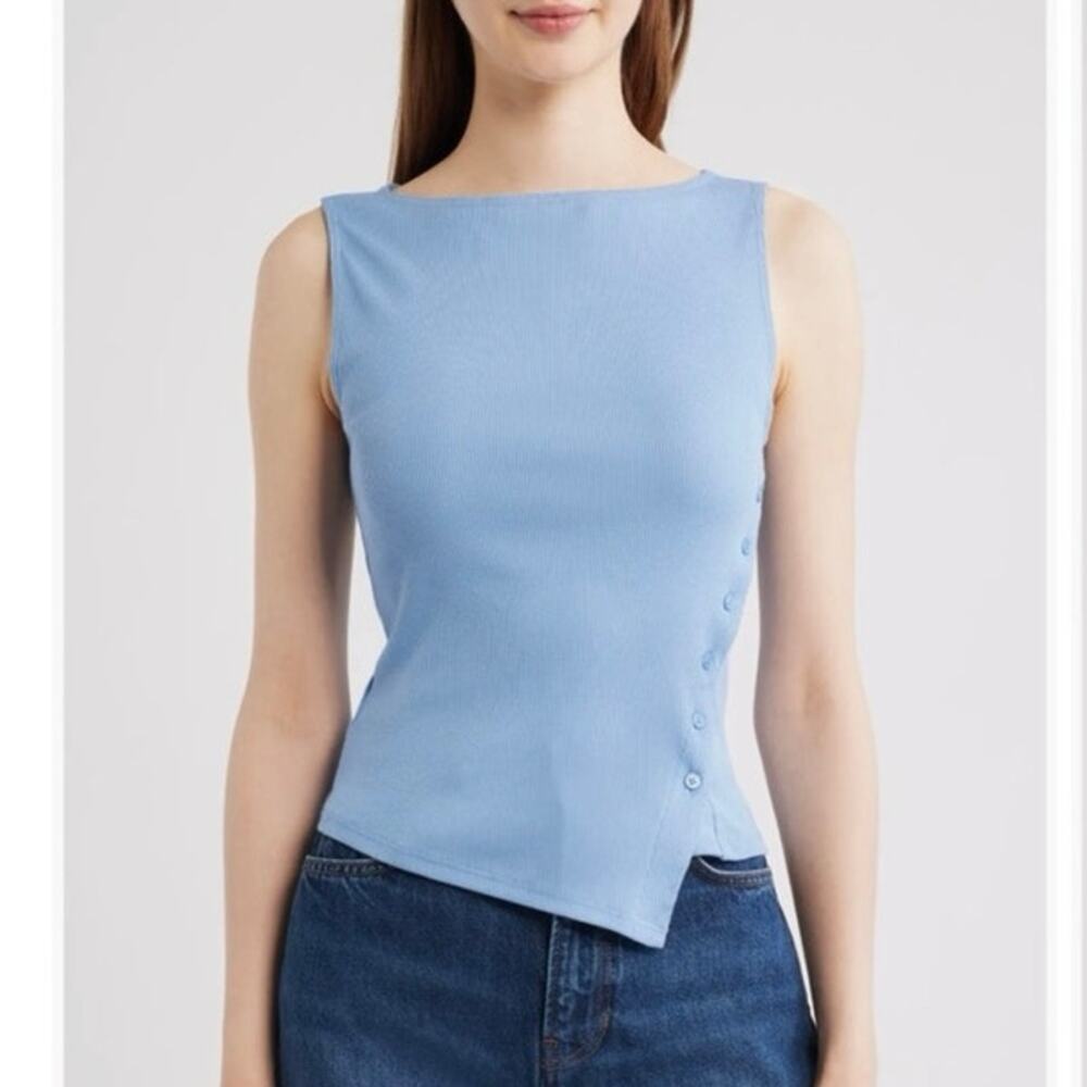 NWOT Reformation Hudson Knit Top in Skyline SZ S